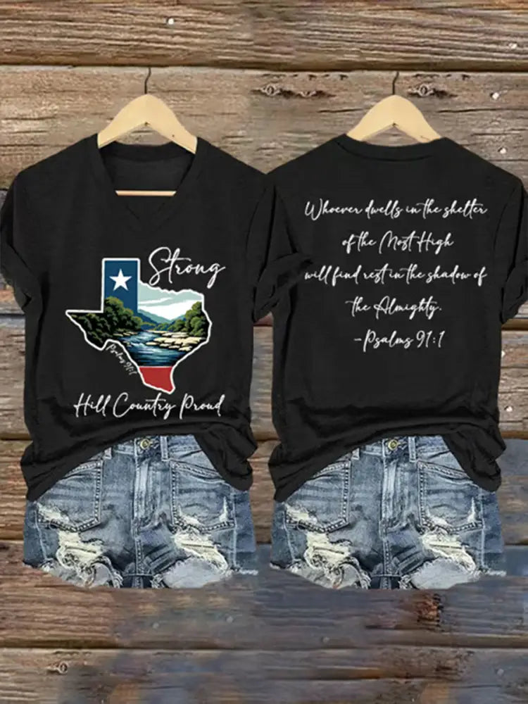Women’s Hill Country Strong Print T-Shirt Black / S