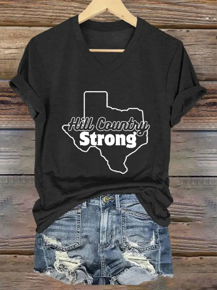 Women’s Hill Country Strong Print T-Shirt Black / S