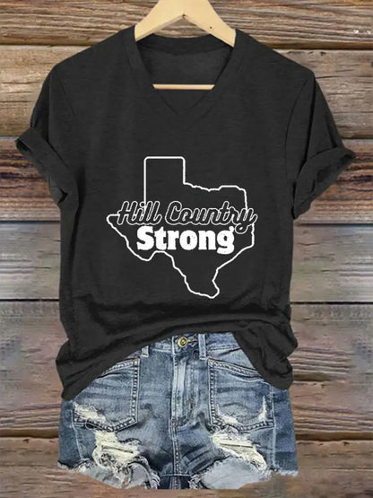 Women’s Hill Country Strong Print T-Shirt Black / S