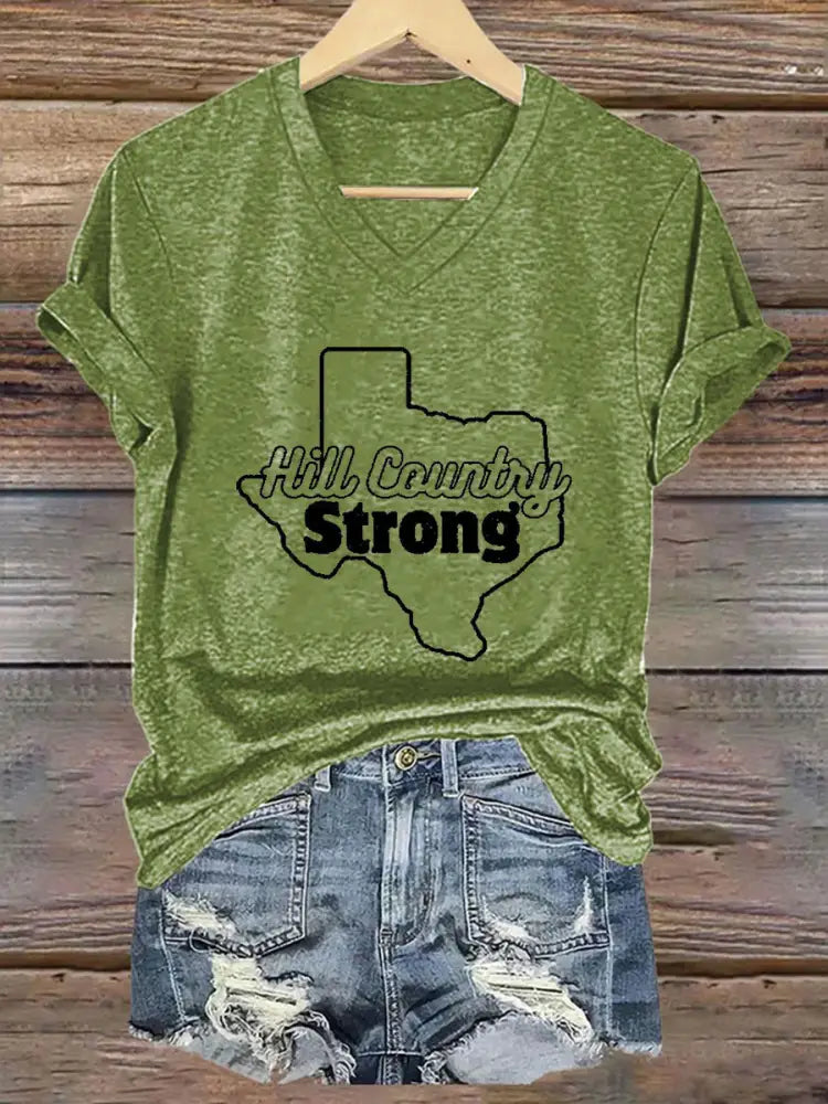 Women’s Hill Country Strong Print T-Shirt Green / S