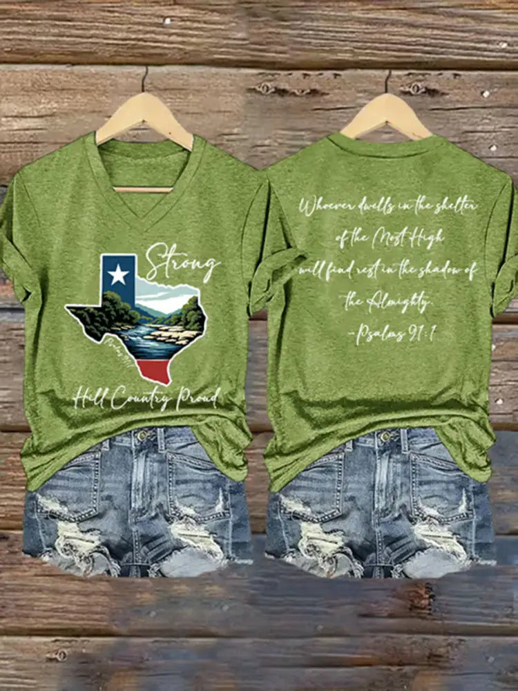 Women’s Hill Country Strong Print T-Shirt Green / S