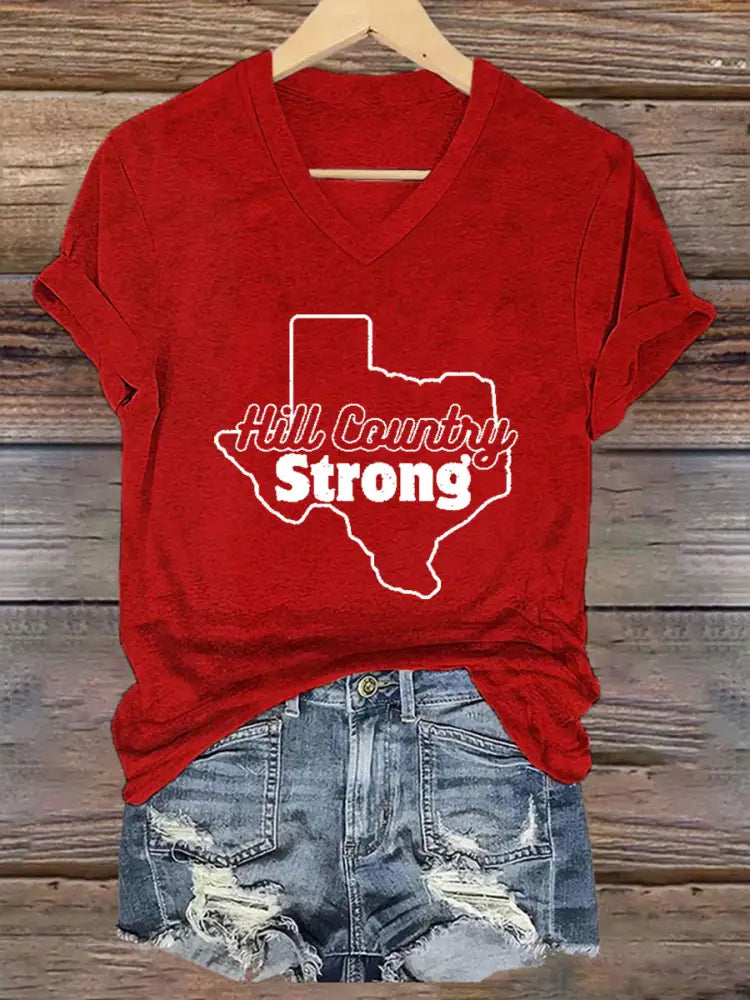 Women’s Hill Country Strong Print T-Shirt Red / S