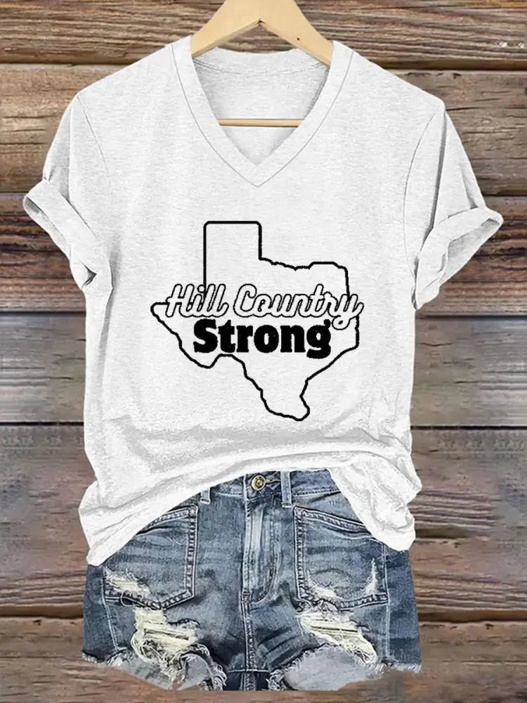 Women’s Hill Country Strong Print T-Shirt White / S