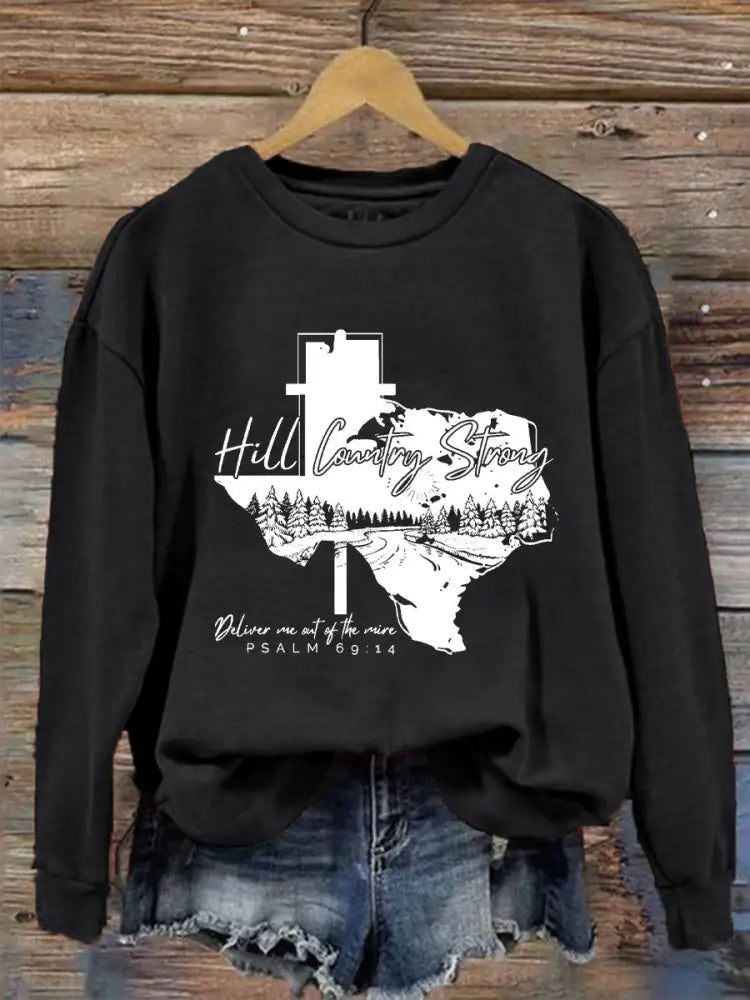 Women’s Hill Country Strong Print Top Black / S