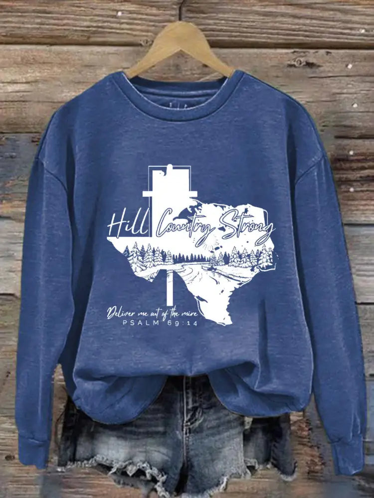 Women’s Hill Country Strong Print Top Blue / S