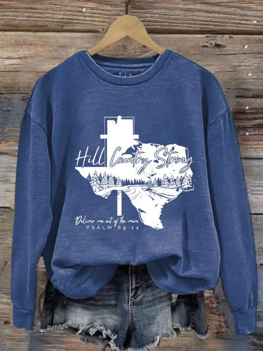 Women’s Hill Country Strong Print Top Blue / S