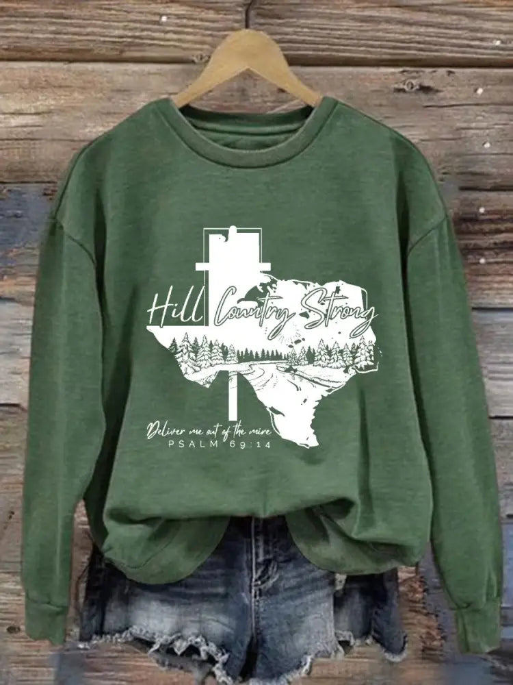 Women’s Hill Country Strong Print Top Green / S
