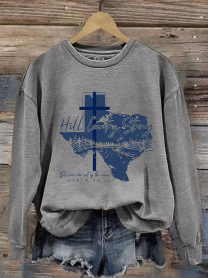 Women’s Hill Country Strong Print Top Light Gray / S