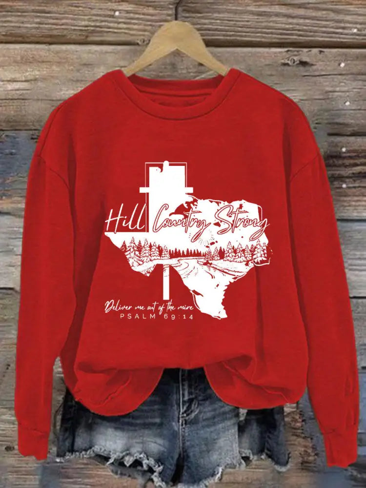 Women’s Hill Country Strong Print Top Red / S