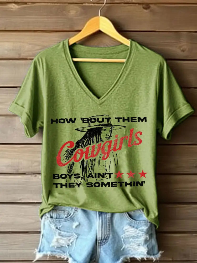 Women’s How ’Bout Them Cowgirls Short Sleeve T-Shirt Green / S
