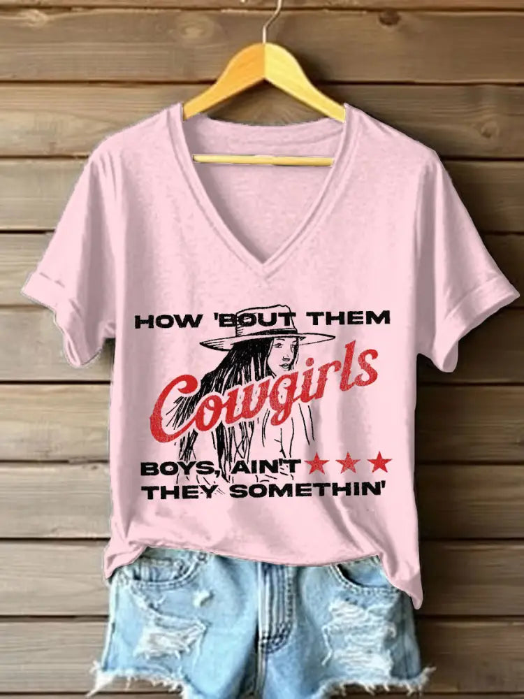 Women’s How ’Bout Them Cowgirls Short Sleeve T-Shirt Light Pink / S