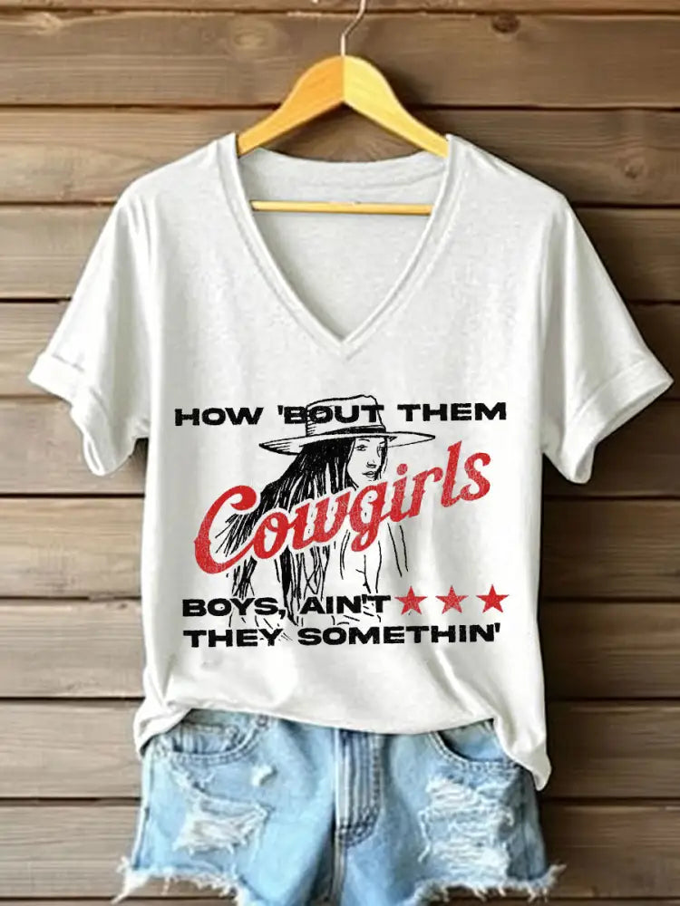 Women’s How ’Bout Them Cowgirls Short Sleeve T-Shirt White / S