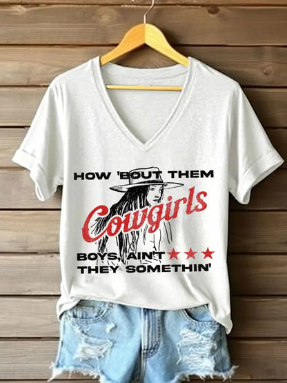 Women’s How ’Bout Them Cowgirls Short Sleeve T-Shirt White / S