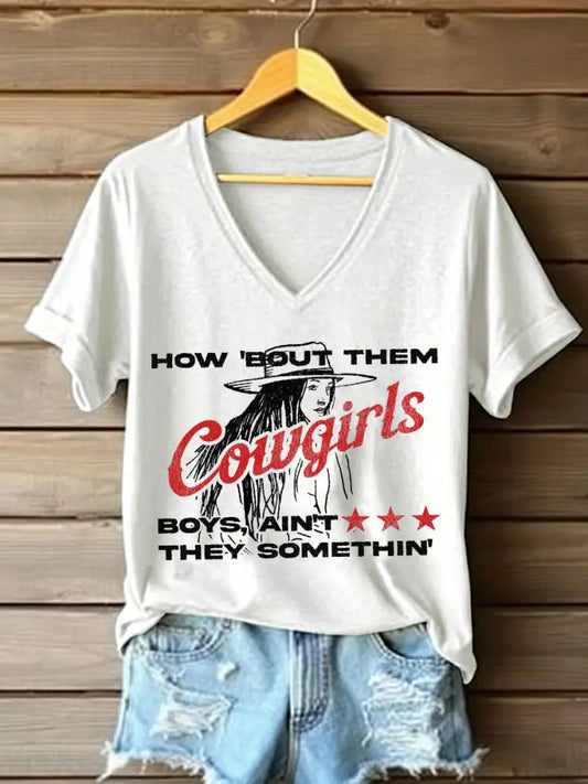 Women’s How ’Bout Them Cowgirls Short Sleeve T-Shirt White / S