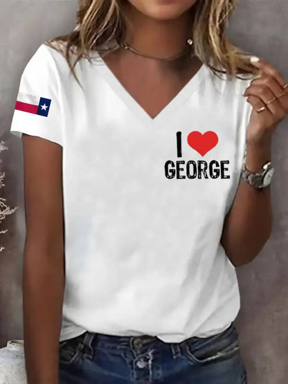 Women’s I Love George short-sleeved Country Music Fan T-shirt White / S