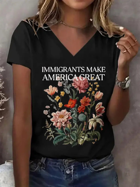 Women’s immigrants make america great T-shirt Black / S