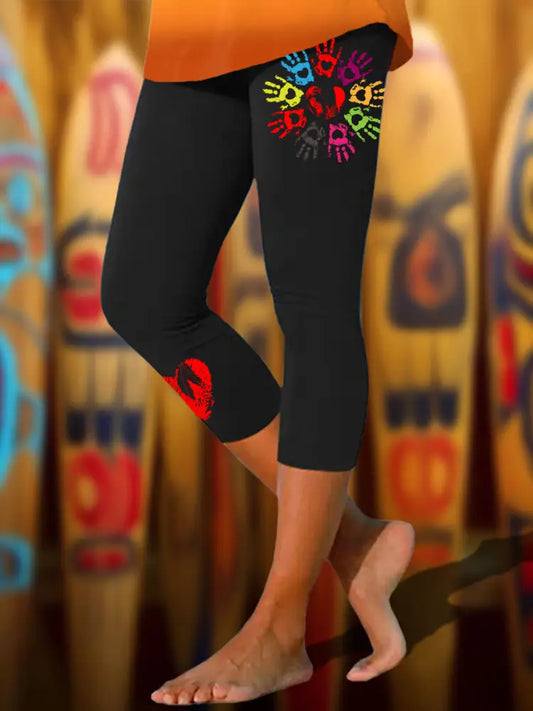 Women’s Indigenous Palm Print Leggings Black / S