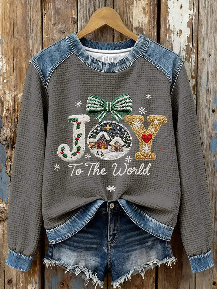 Women’s Joy To The World Printed Casual Top Gray / S