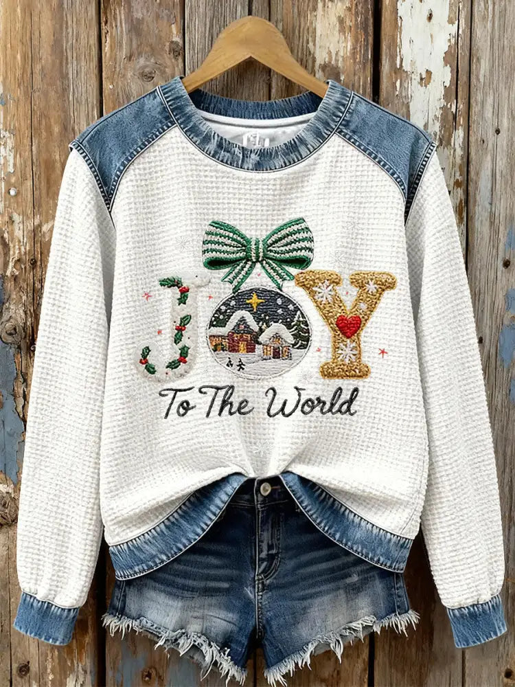 Women’s Joy To The World Printed Casual Top White / S