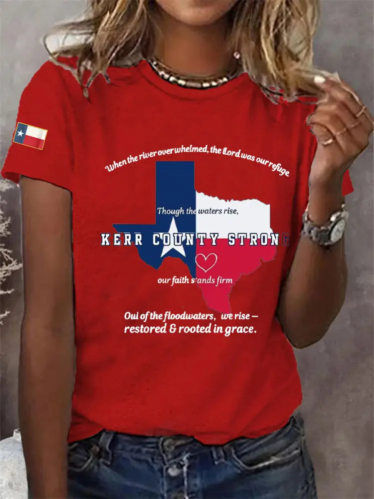 Women’s Kerr County Strong Printed Casual T-Shirt Red / S