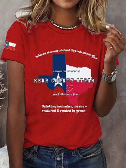 Women’s Kerr County Strong Printed Casual T-Shirt Red / S