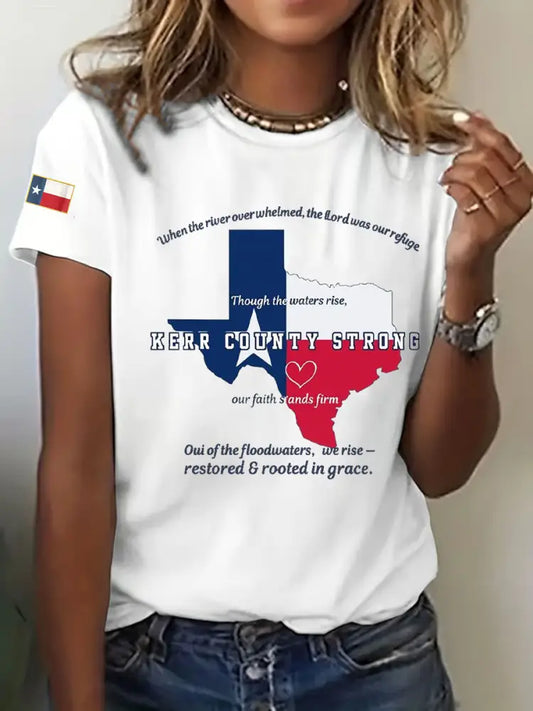 Women’s Kerr County Strong Printed Casual T-Shirt White / S