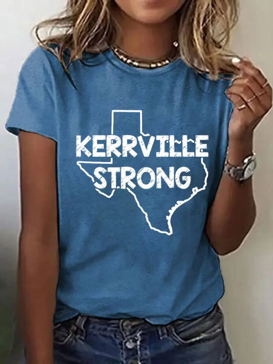 Women’s Kerrville Strong Printed T-Shirt Blue / S