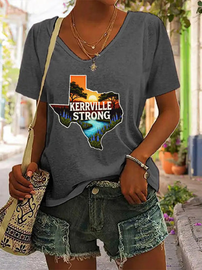 Women’s Kerrville Strong Printed T-Shirt Dark Gray / S