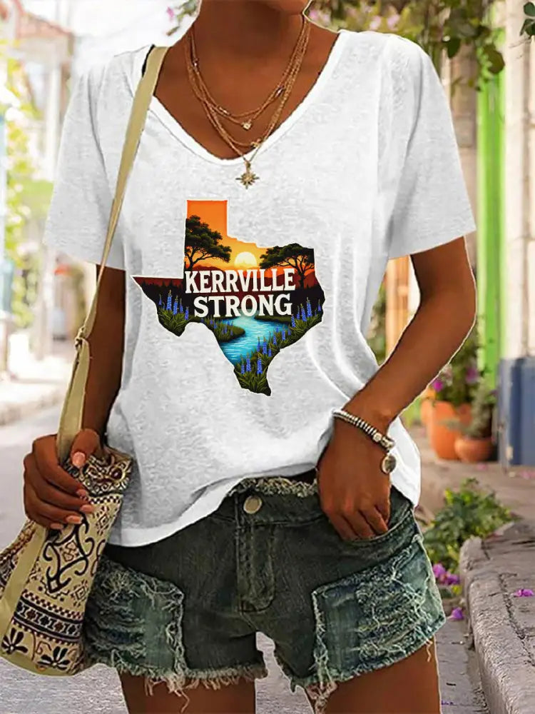 Women’s Kerrville Strong Printed T-Shirt White / S