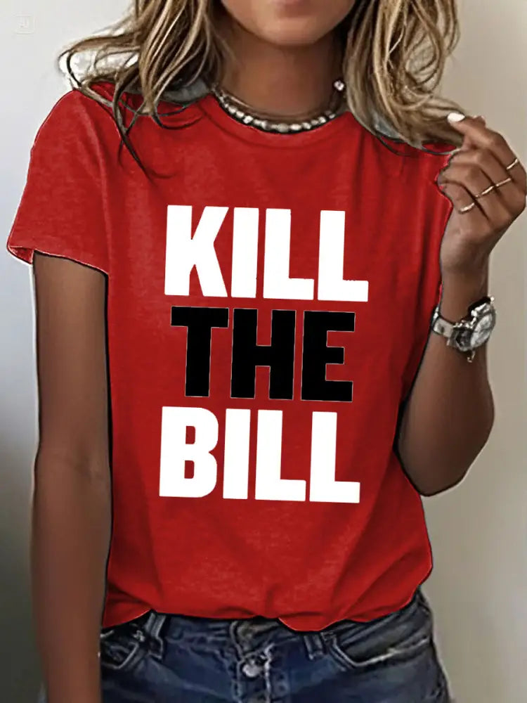 Women’s Kill The Bill 8647 FDT Printed T-Shirt Red / S