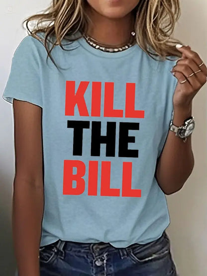 Women’s Kill The Bill 8647 FDT Printed T-Shirt Sky Blue / S