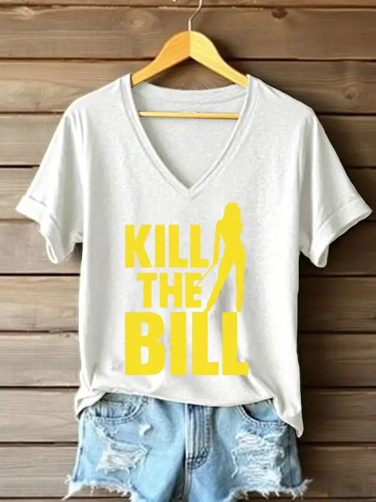 Women’s Kill The Bill 8647 FDT Printed T-Shirt White / S