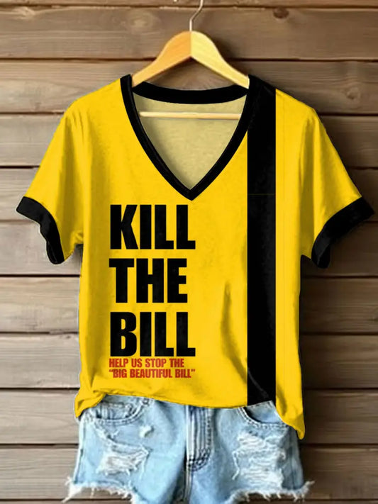 Women’s Kill The Bill 8647 FDT Printed T-Shirt Yellow / S