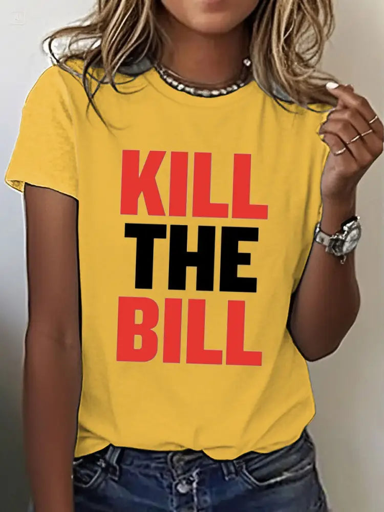 Women’s Kill The Bill 8647 FDT Printed T-Shirt Yellow / S
