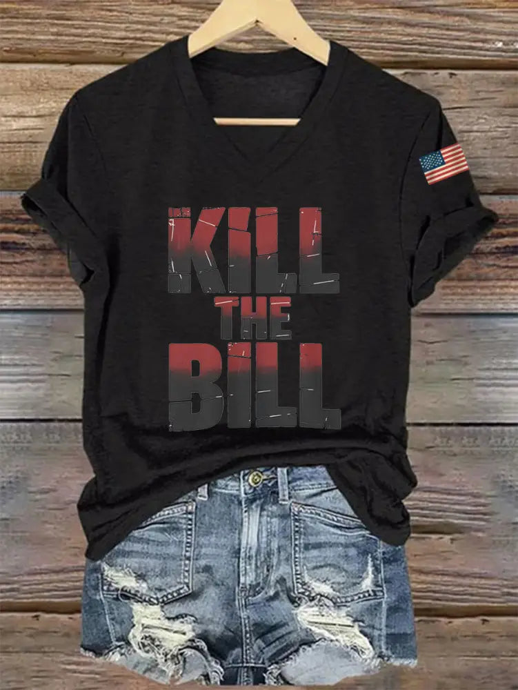 Women’s Kill The Bill V-Neck Tee Black / S