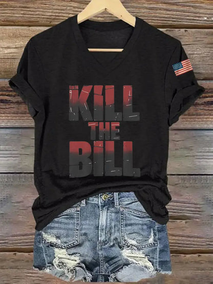 Women’s Kill The Bill V-Neck Tee Black / S