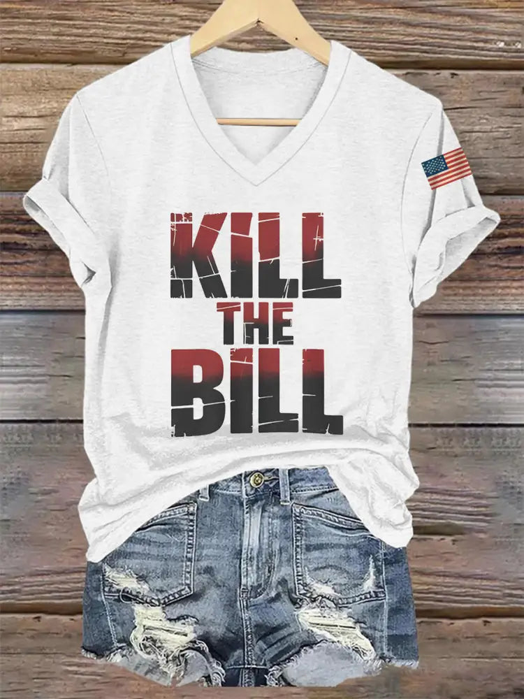 Women’s Kill The Bill V-Neck Tee White / S