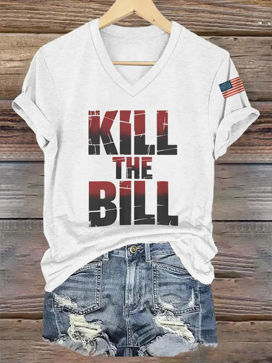 Women’s Kill The Bill V-Neck Tee White / S