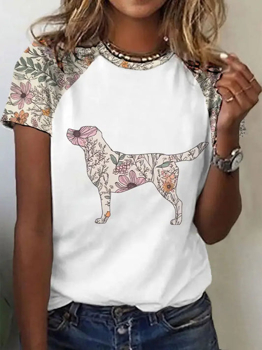 Women’s Labrador Retriever Printed Casual T-Shirt White / S