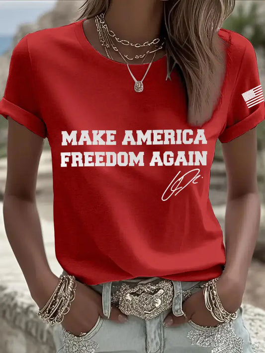 Women’s make america freedom again T-shirt Red / S