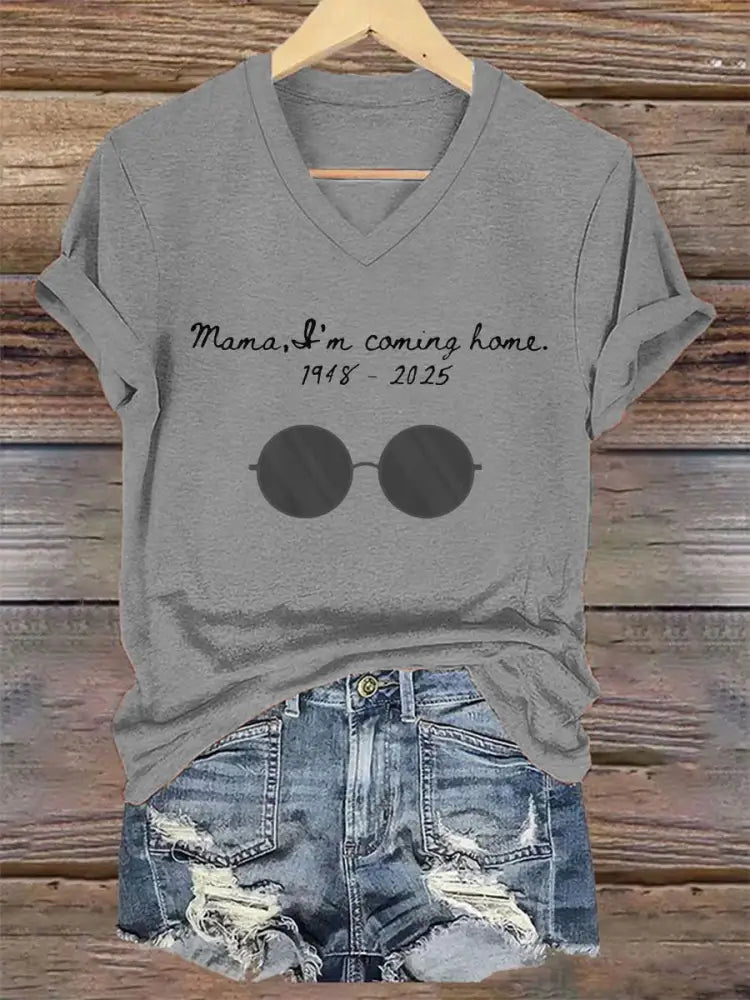 Women’s Mama I’m Coming Home Rock Legend Memorial Tee Light Gray / S