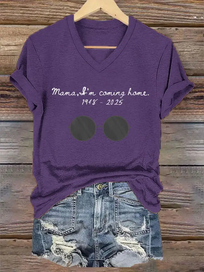 Women’s Mama I’m Coming Home Rock Legend Memorial Tee Purple / S
