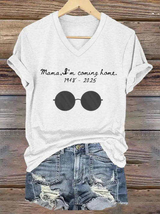 Women’s Mama I’m Coming Home Rock Legend Memorial Tee White / S