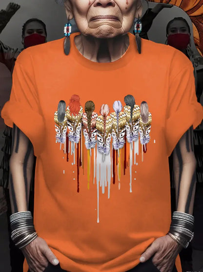 Women’s Native American MMIW T-shirts Orange / S
