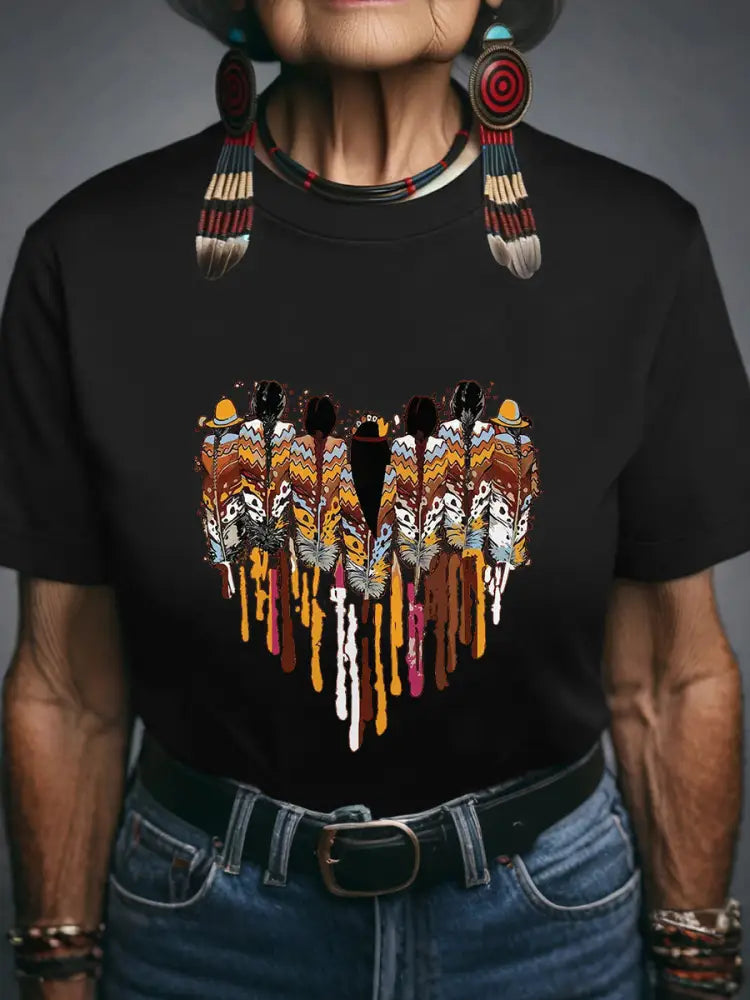 Women’s Native American T-shirt Black / S