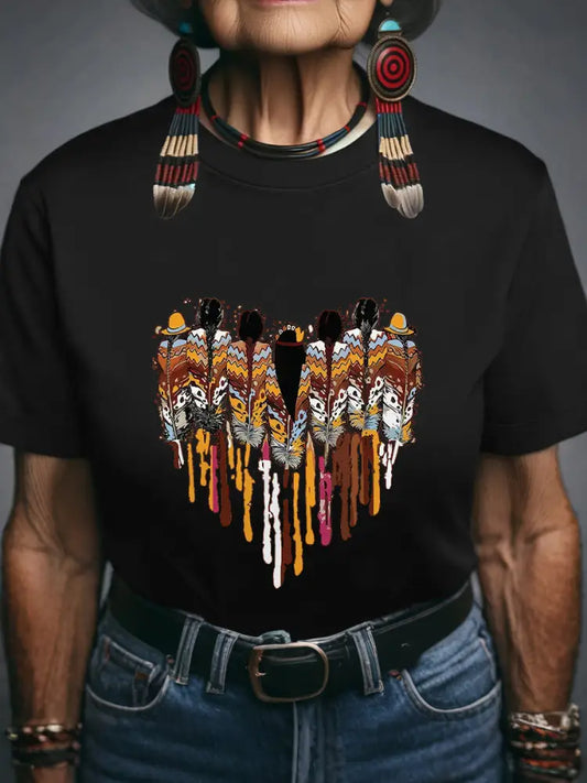 Women’s Native American T-shirt Black / S