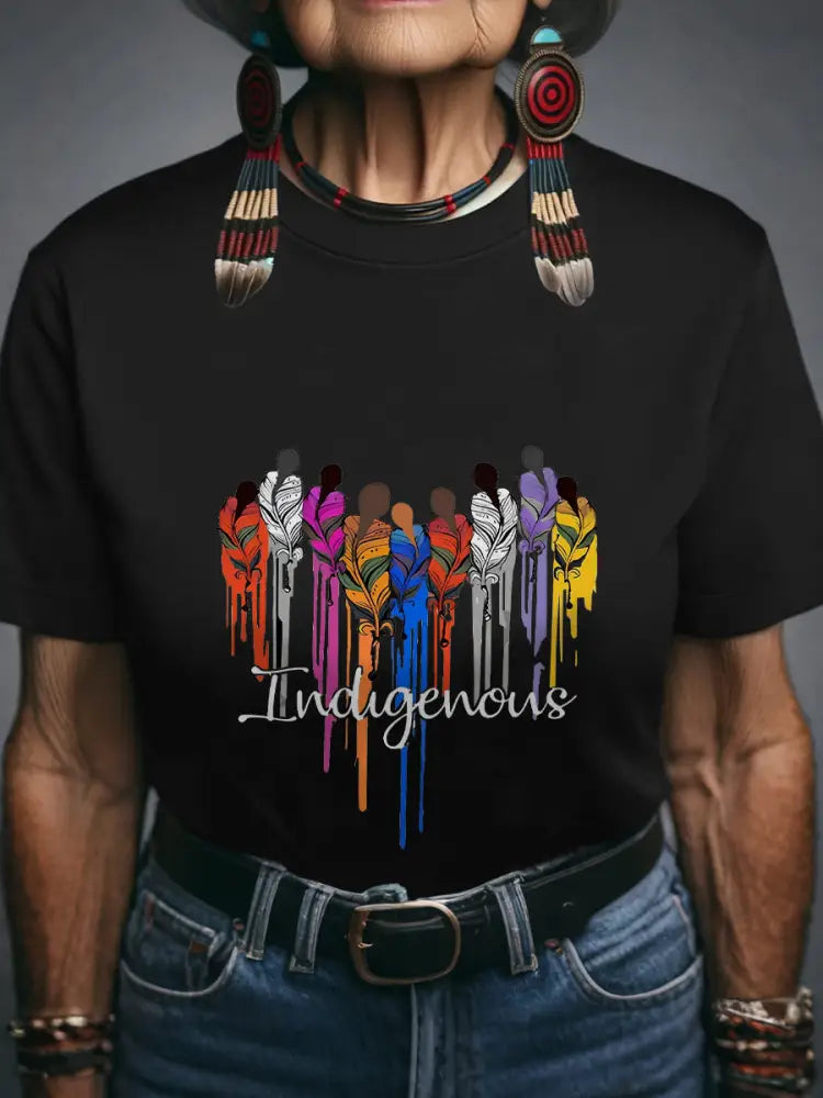 Women’s Native American T-shirt Black / S