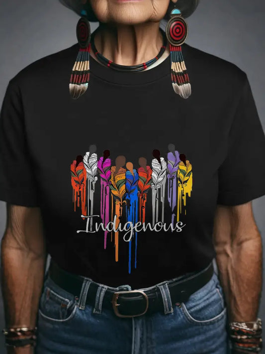 Women’s Native American T-shirt Black / S