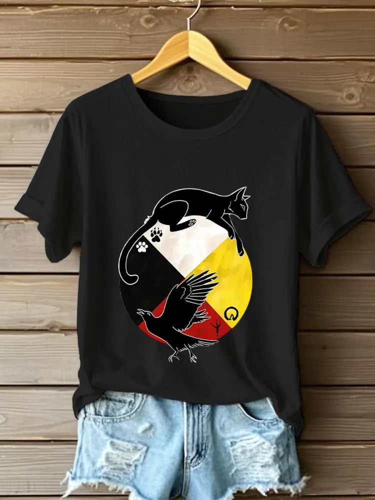 Women’s Native American T-shirt Black / S