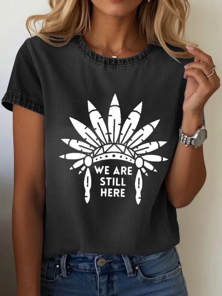 Women’s Native American T-shirt Black / S